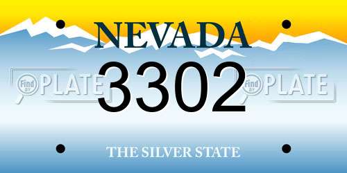 3302 Nevada License Plate