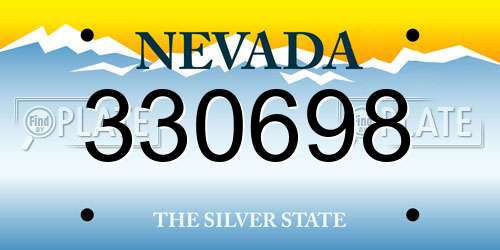 330698 Nevada License Plate