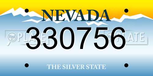 330756 Nevada License Plate