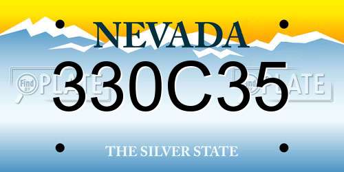 330C35 Nevada License Plate