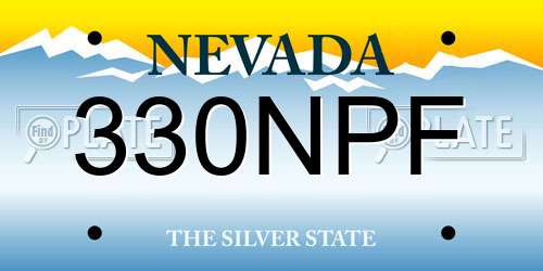 330NPF Nevada License Plate