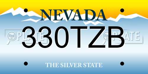 330TZB Nevada License Plate