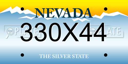 330X44 Nevada License Plate
