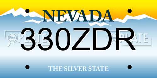 330ZDR Nevada License Plate