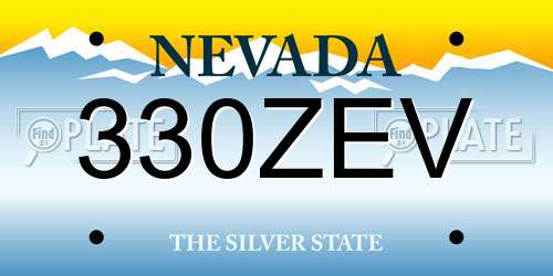 330ZEV Nevada License Plate