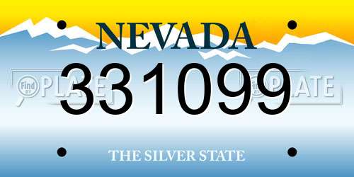 331099 Nevada License Plate