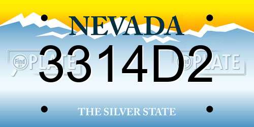 3314D2 Nevada License Plate