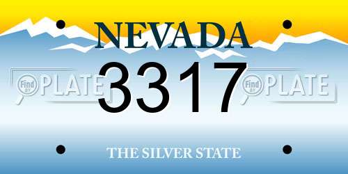 3317 Nevada License Plate