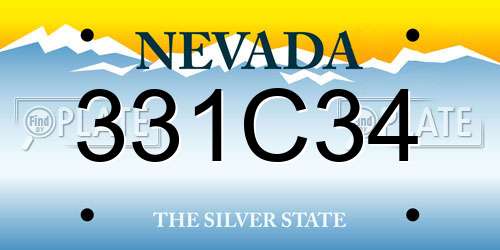 331C34 Nevada License Plate