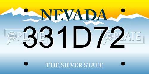 331D72 Nevada License Plate