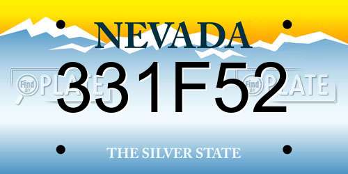 331F52 Nevada License Plate