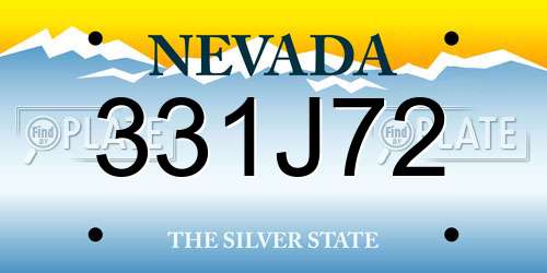 331J72 Nevada License Plate