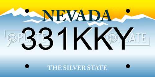331KKY Nevada License Plate