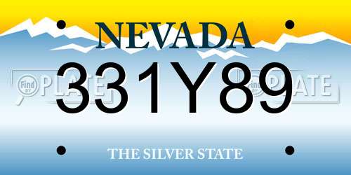 331Y89 Nevada License Plate
