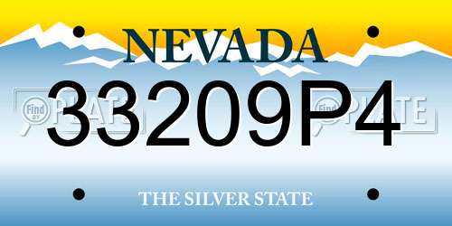 33209P4 Nevada License Plate