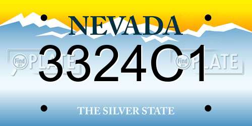 3324C1 Nevada License Plate