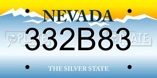 332B83 Nevada License Plate