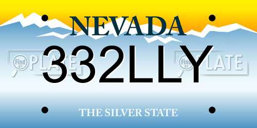 332LLY Nevada License Plate
