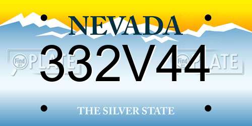332V44 Nevada License Plate