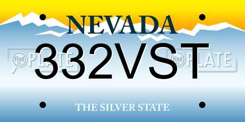 332VST Nevada License Plate