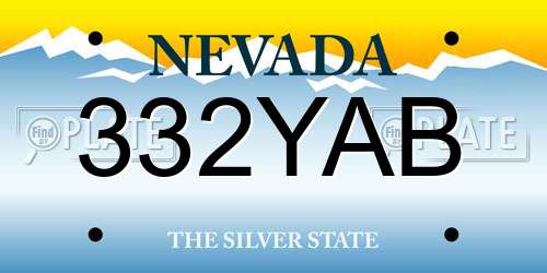 332YAB Nevada License Plate