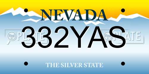 332YAS Nevada License Plate