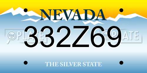 332Z69 Nevada License Plate