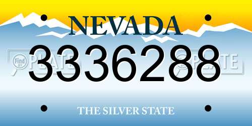 3336288 Nevada License Plate
