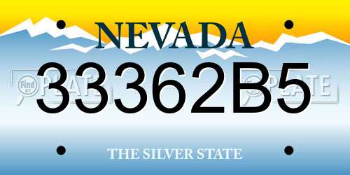 33362B5 Nevada License Plate