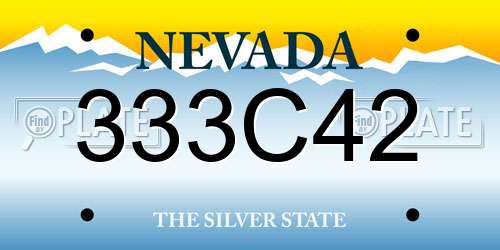 333C42 Nevada License Plate