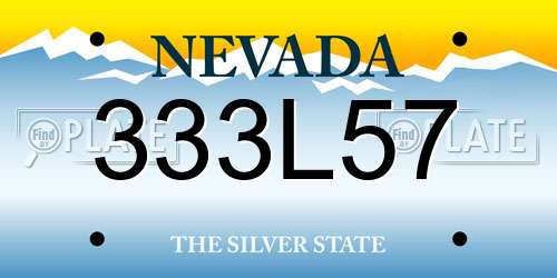 333L57 Nevada License Plate