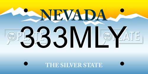 333MLY Nevada License Plate