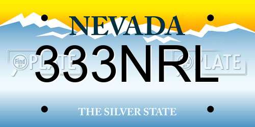 333NRL Nevada License Plate