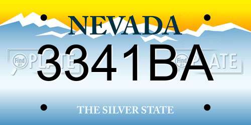 3341BA Nevada License Plate