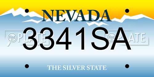 3341SA Nevada License Plate