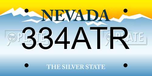 334ATR Nevada License Plate