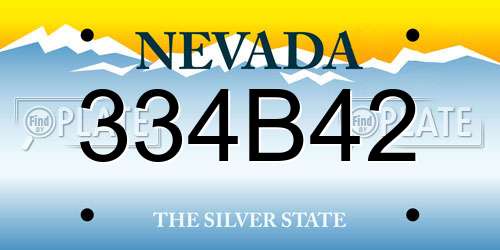 334B42 Nevada License Plate