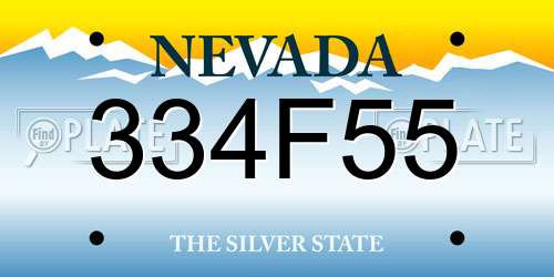 334F55 Nevada License Plate
