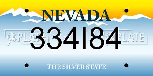 334I84 Nevada License Plate
