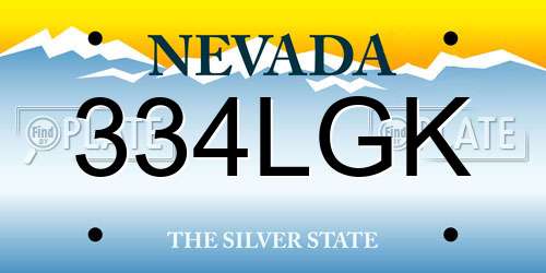334LGK Nevada License Plate