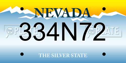 334N72 Nevada License Plate