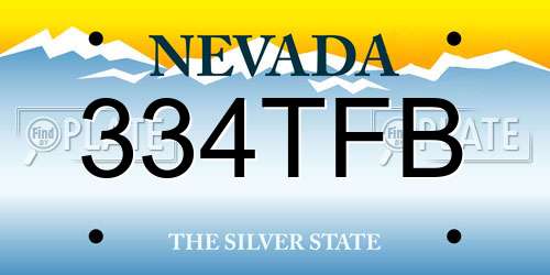 334TFB Nevada License Plate