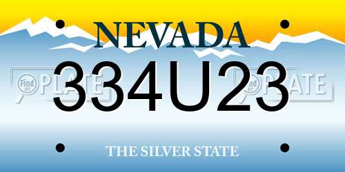 334U23 Nevada License Plate