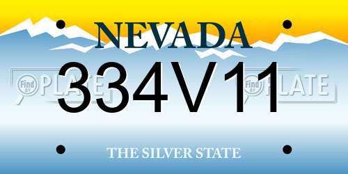 334V11 Nevada License Plate