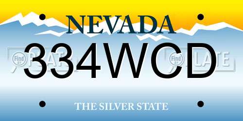 334WCD Nevada License Plate
