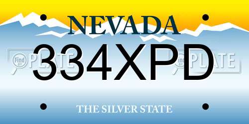 334XPD Nevada License Plate