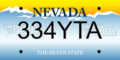 334YTA Nevada License Plate