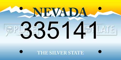 335141 Nevada License Plate