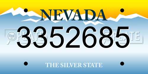 3352685 Nevada License Plate