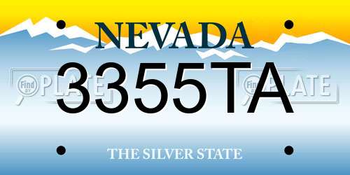 3355TA Nevada License Plate